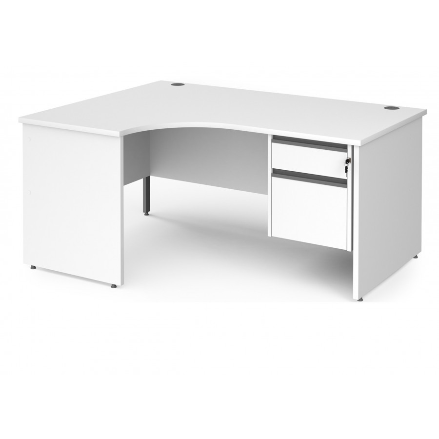 Harlow Panel End Ergonomic Desk with Two Drawer Pedestal